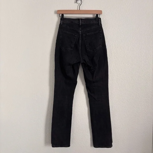 Abercrombie & Fitch Size 24/00 Black Curve Love Ultra HR 90s Slim Straight Jean - Picture 4 of 4